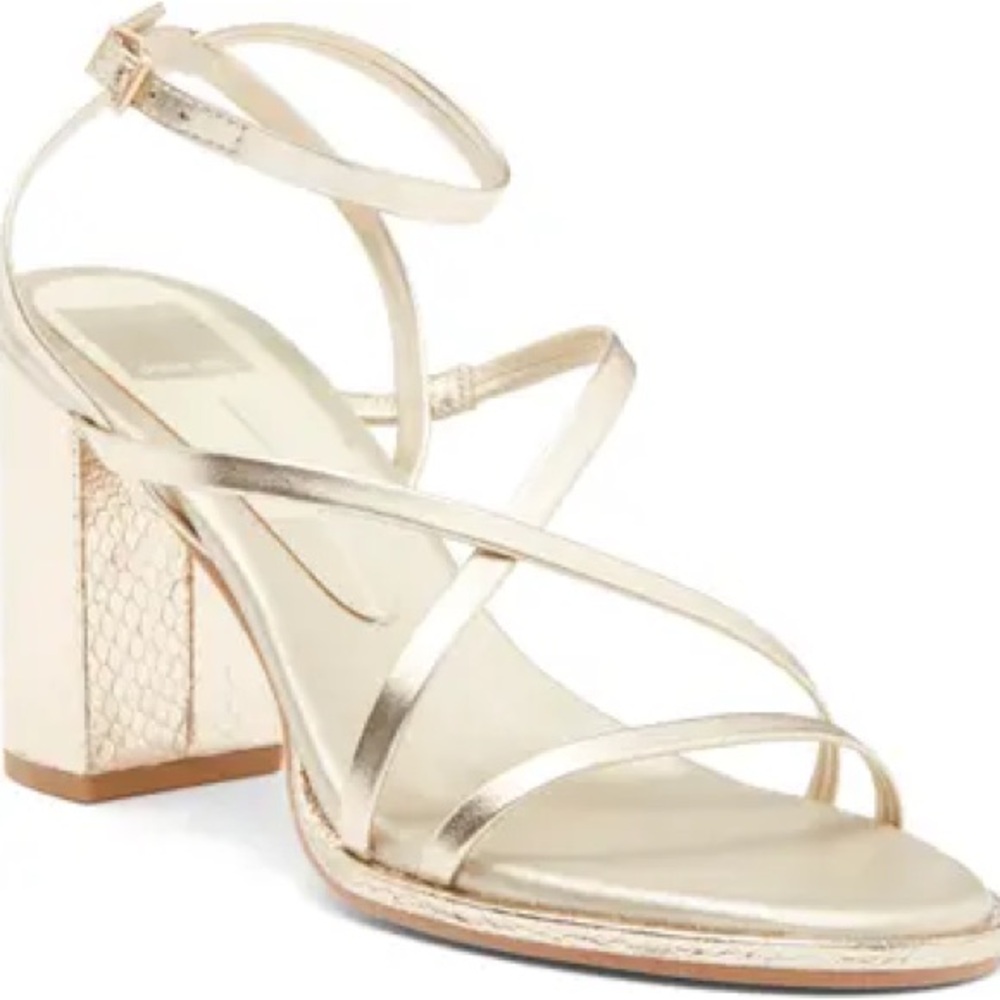 Dolce Vita Gold Strappy Block Heels